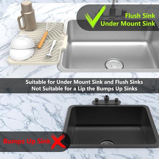 Dish Drying Matt for Kitchen Counter, 14.6"×11"Silicone Dry Rack Mat - Image 6