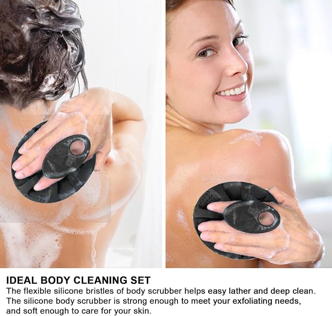 INNERNEED Soft Silicone Body Scrubber Handheld Shower Cleansing Brush, Gentle - Image 3