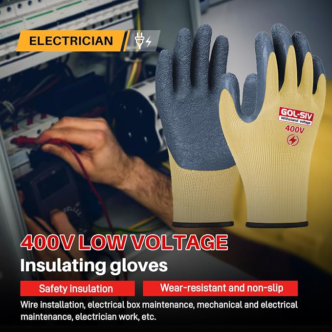 Insulated Electrician Gloves, 400V Low Voltage Electrical Gloves - Image 4