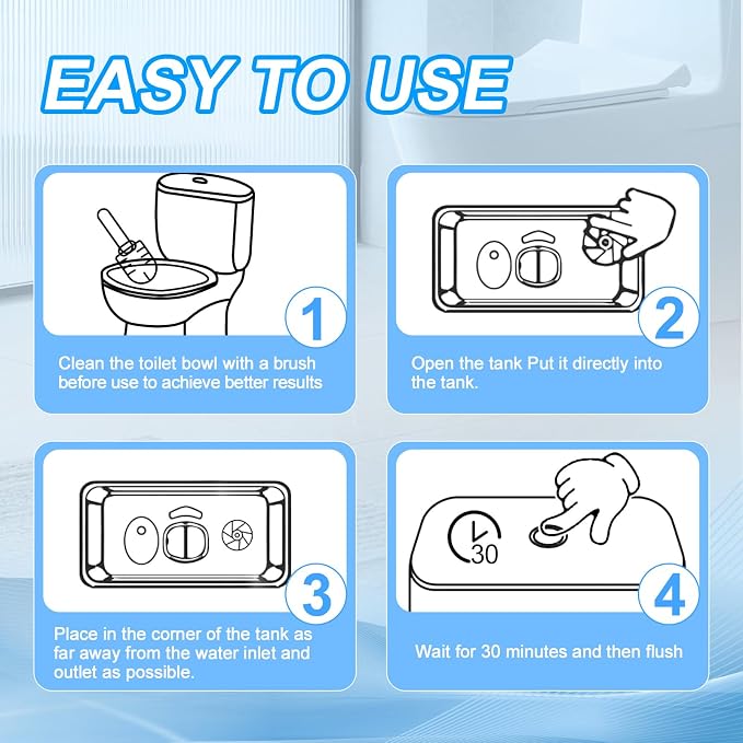 KIISIISO Toilet Bowl Cleaner Tablets 80 PACK, Automatic Bleach Toilet Tank - Image 6
