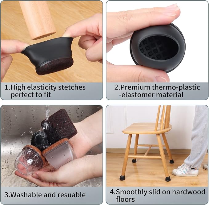 Ezprotekt 8 Pcs Extra Large Chair Leg Protectors - Image 8