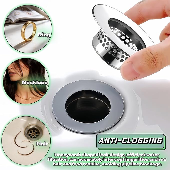 2-Pack Stainless Steel Drain Filter - Image 2