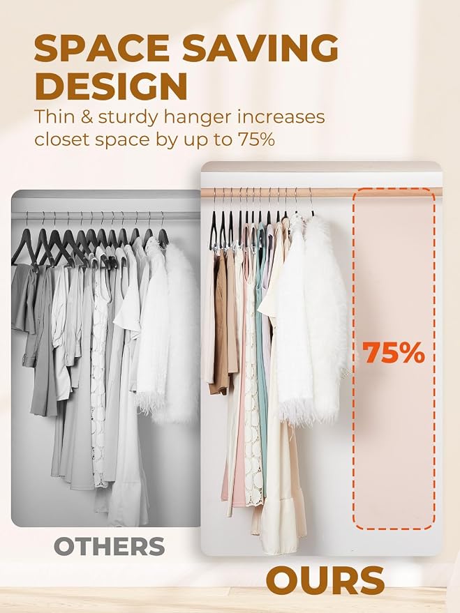 HOUSE DAY Velvet Skirt Hangers 72 Pack, Space Saving Slim Pant Hangers - Image 5