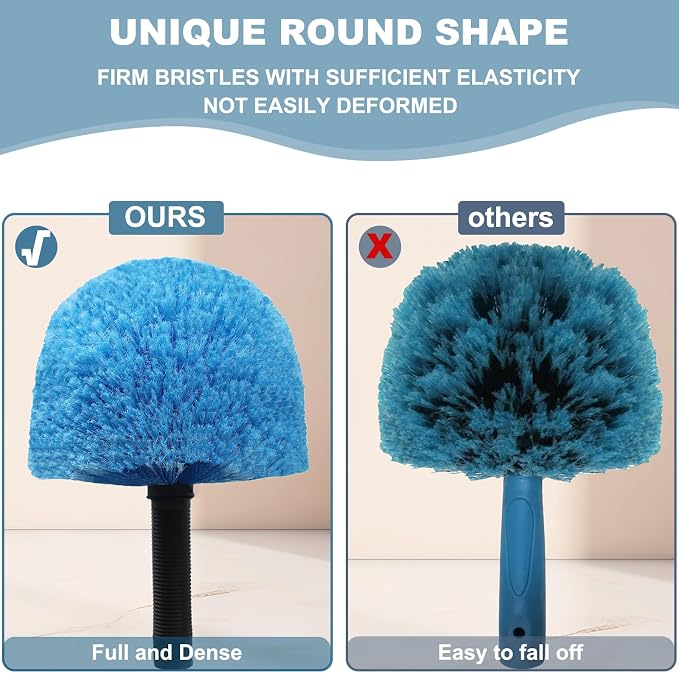 2 Pack Robust Cobweb Duster Head Brush – Superior Twist-On Web Cleaning Tool – - Image 3