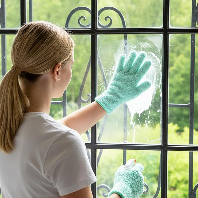 2 Pairs Microfiber Dusting Gloves, Reusable Plant Dusting Gloves Washable - Image 5