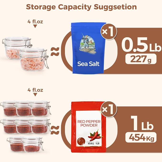 ComSaf 4oz Small Airtight Glass Jars Set of 6 - Image 3