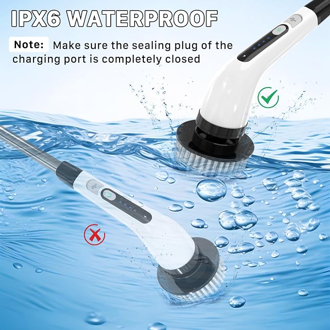 Electric Spin Scrubber, Cordless Cleaning Brush, Shower Scrubber - Image 7