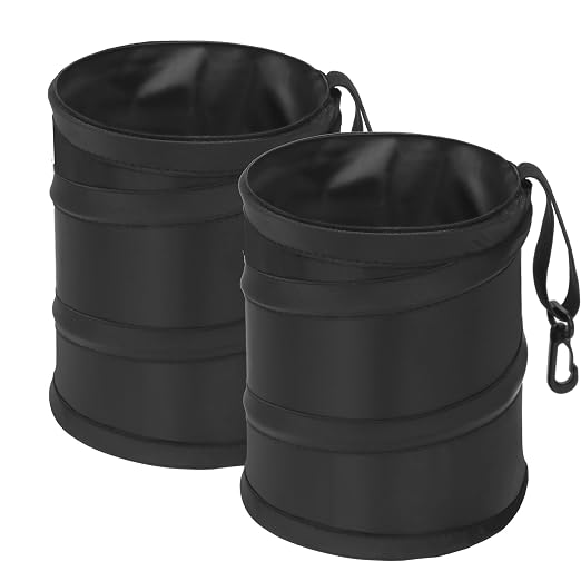 Ginsco 2Packs 1 Gallon New Leakproof Car Trash Can, Mini Trash Can Pop-up by Ginsco