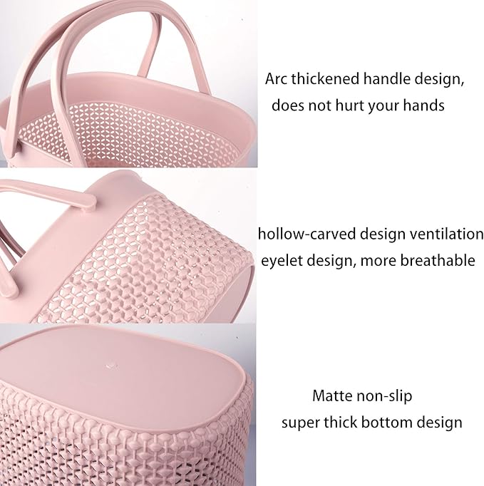 rejomiik Portable Shower Caddy Basket, Plastic Organizer Storage Tote - Image 3