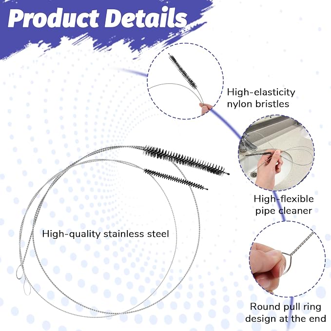 2 PCS Straw Cleaner Brush Extra Long, 39.4 in Extra Long Pipe Cleaners - Image 2
