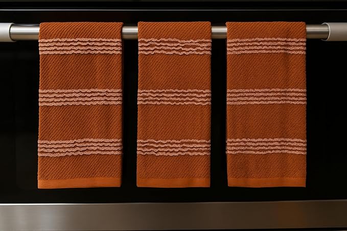 Serafina Home Terracotta Orange Rust Kitchen Hand Dish Towels: Oversized 18" x - Image 6
