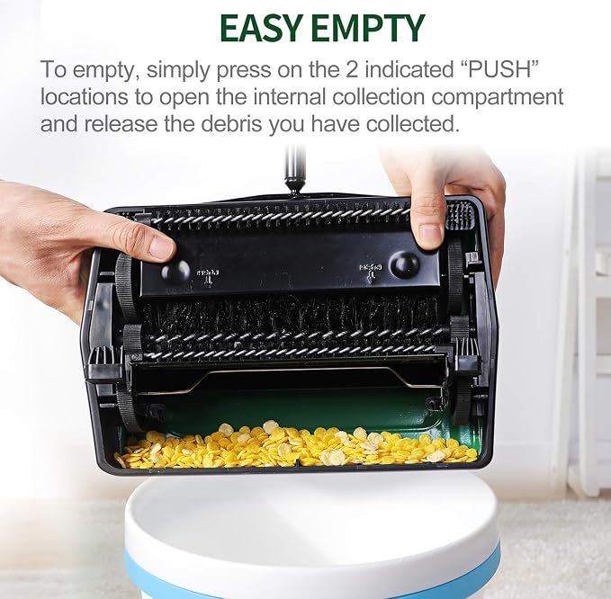 Yocada Carpet Sweeper Cleaner for Home Office Low Carpets Rugs Undercoat - Image 6