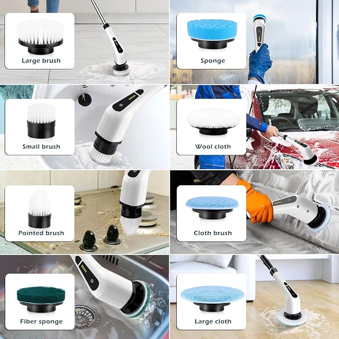 Electric Spin Scrubber, Cordless Cleaning Brush Scrubber - Image 2