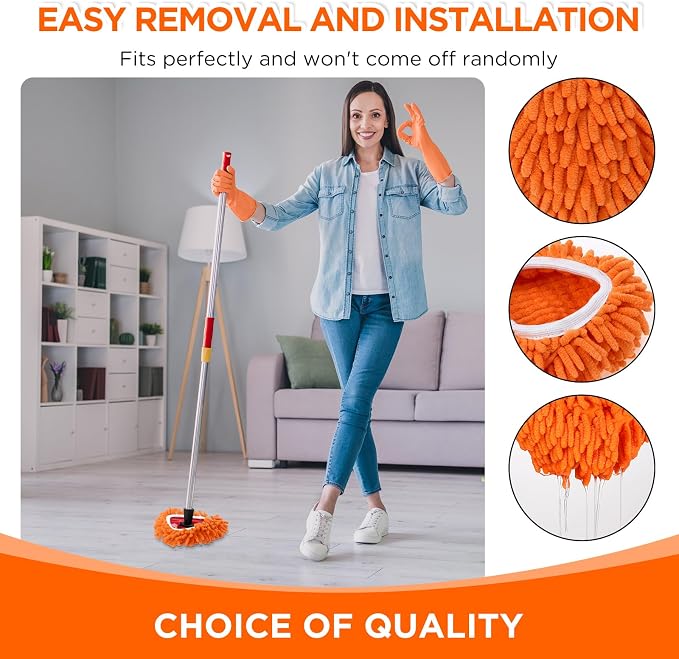 Baderke 3 Pack Chenille Mop Heads Replacements Compatible - Image 3