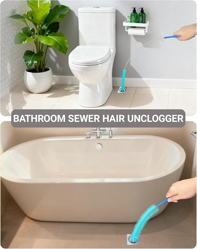 5 Pack Cleaning Brush Set, Bendable Sewer Drain Brush, Long Handle Pipe Cleaner - Image 4