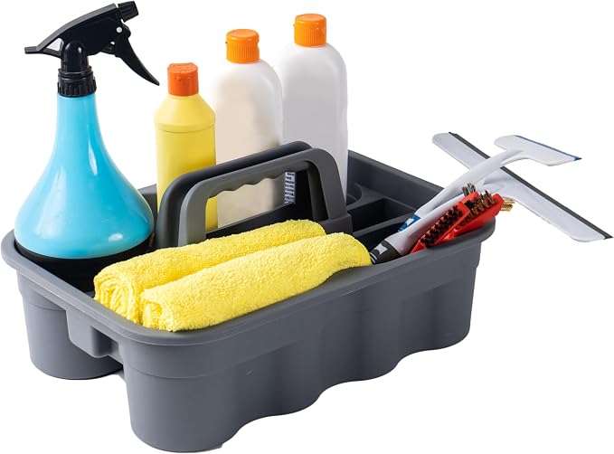 Matthew 5 Pack Large Plastic Tote Tool & Deluxe Supply Cleaning Caddy - Image 3