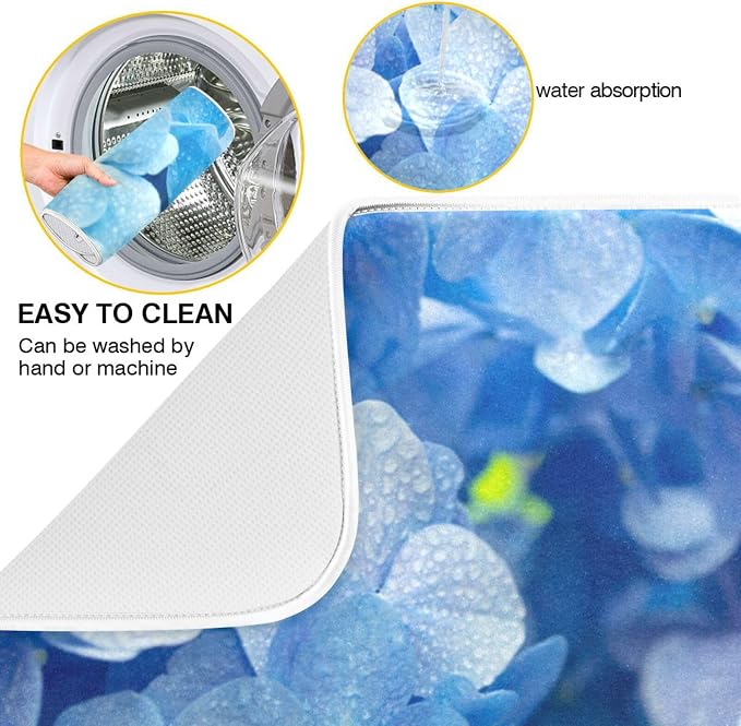 Tarity Blue Hydrangeas Dish Drying Mat - Image 2