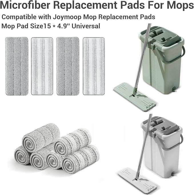 10Pcs Joymoop Mop Replacement Pads, 15 * 4.9'' Universal Mop Pads Mop Head - Image 6