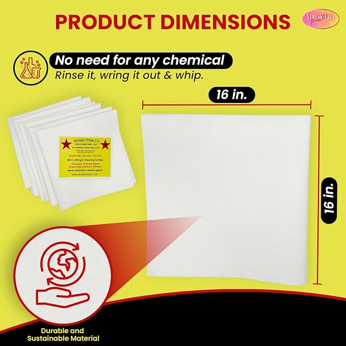 Microfiber Glass Cleaning Cloths, 6 Pack - Image 3