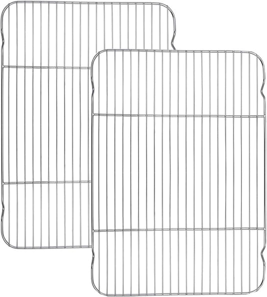 Baking Cooling Rack Set of 2, E-far 16.5"x11.5" Stainless Steel Metal Roasting by E-far