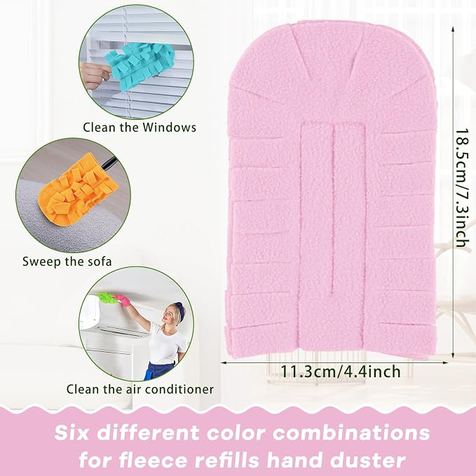 Zubebe 12 Pcs Duster Refill Reusable Fleece Duster Refills Feather Flat Dusters - Image 2