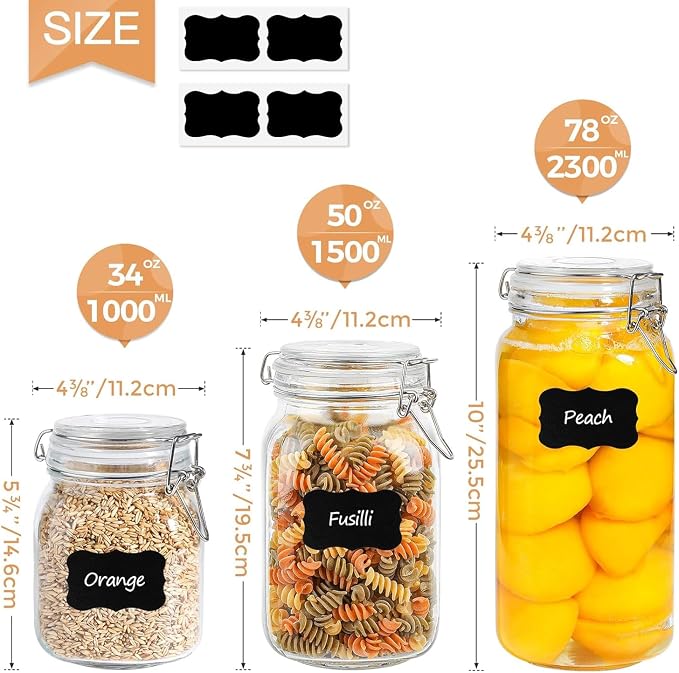 ComSaf Airtight Glass Canister Set of 3 - Image 2