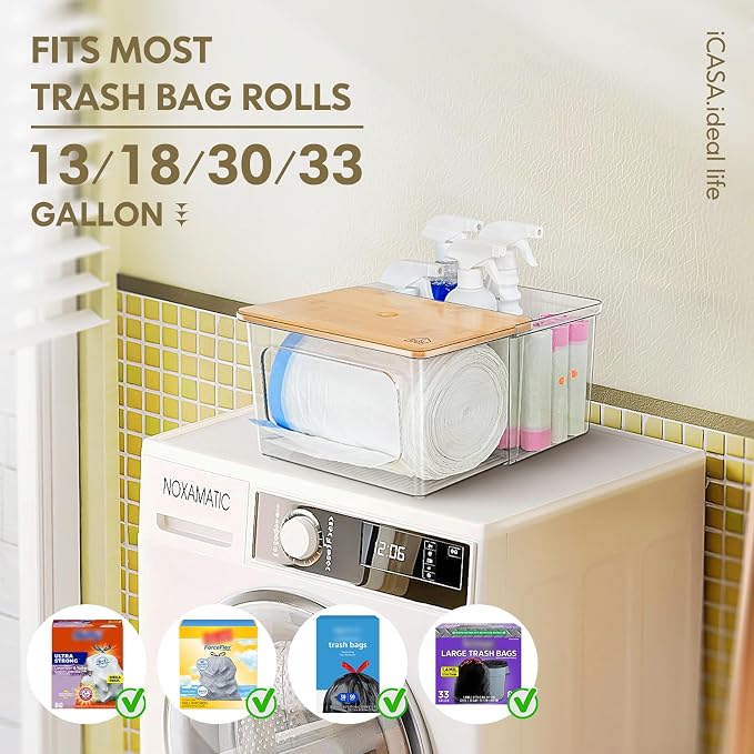 Trash Bag Dispenser Under Sink Organizer, 2-in-1 Acrylic Trash Bags Holder - Image 4