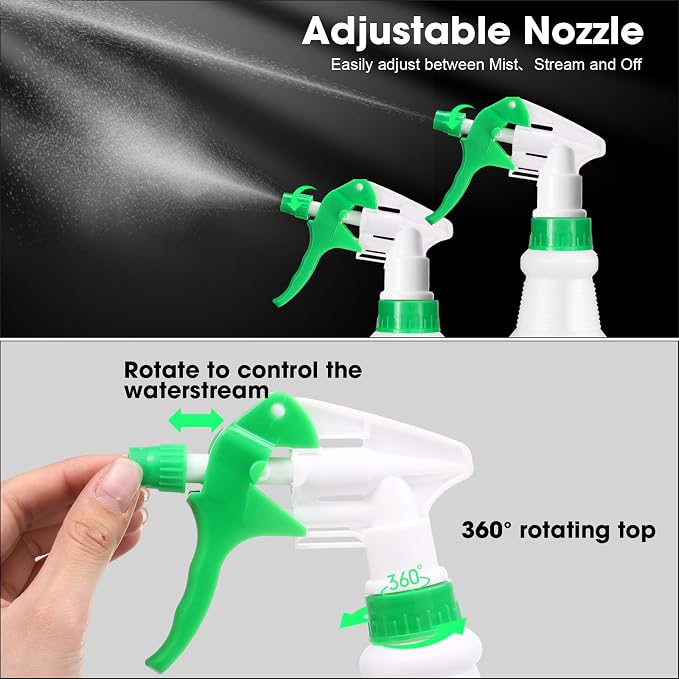 Eccliy 12 Pcs 16 Oz Plastic Spray Bottle, Adjustable Empty Reusable Sprayer - Image 4