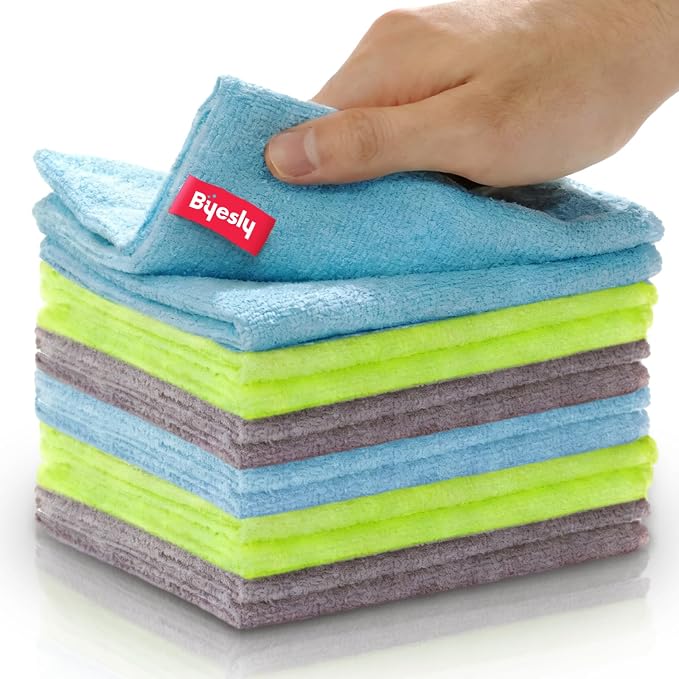 12-Pack Microfiber Cleaning Cloth, 11.5x11.5 Microfiber Towels by Unknown