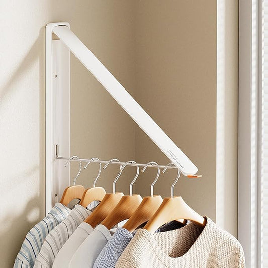 Clothes Drying Rack, Laundry Room Wall Mounted Retractable Clothes Hanger by Unknown