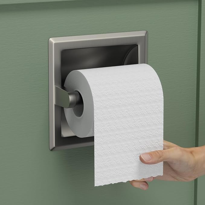FORIOUS Recessed Toilet Paper Holder, Stainless Steel Durable Tissue Roll by FORIOUS