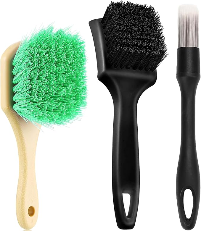 Wheel Rim Tire & Carpet Cleaning Brush Set, Soft & Stiff Bristle Wash Cleaning by Unknown