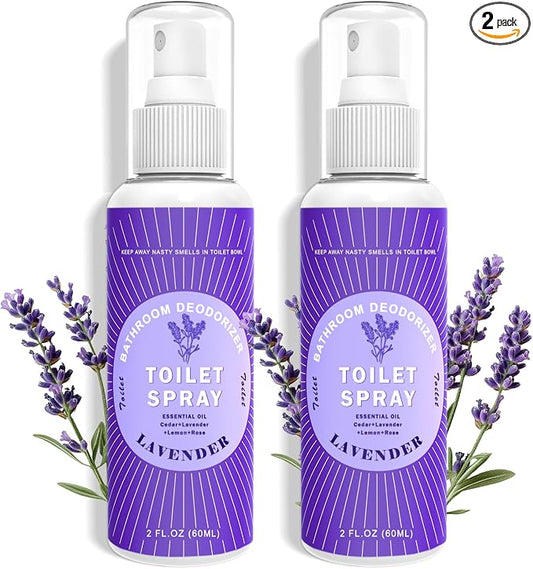 Toilet Spray Travel Size Lavender, Air Freshener Bathroom Spray, 2 Pack by Unknown