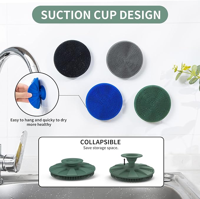 Silicone Sponge 3 Pack, BEAUTAIL Non-Scratch Scrub Sponges, - Image 4