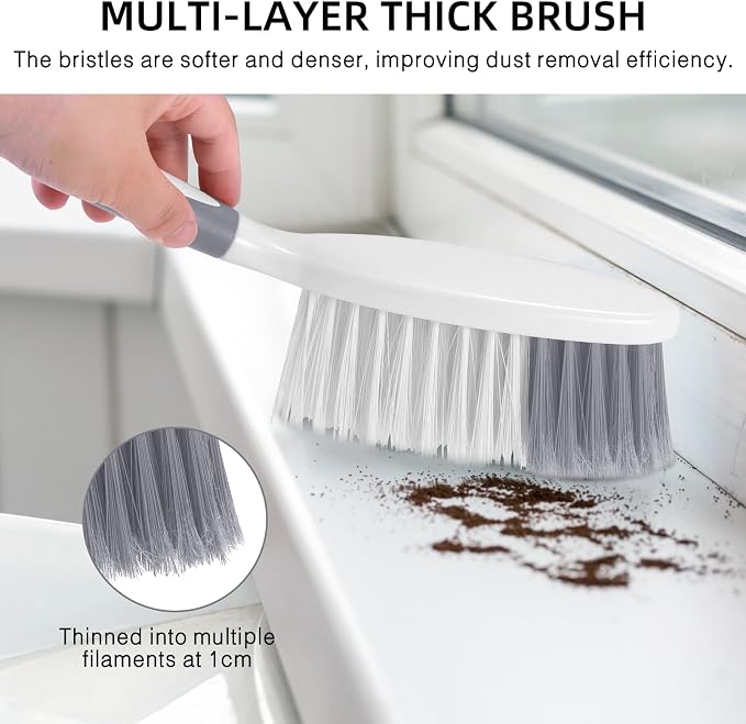 NACENA Dust Pan and Brush Set, Large Hand Broom and Dustpan Set Large Brush and - Image 3