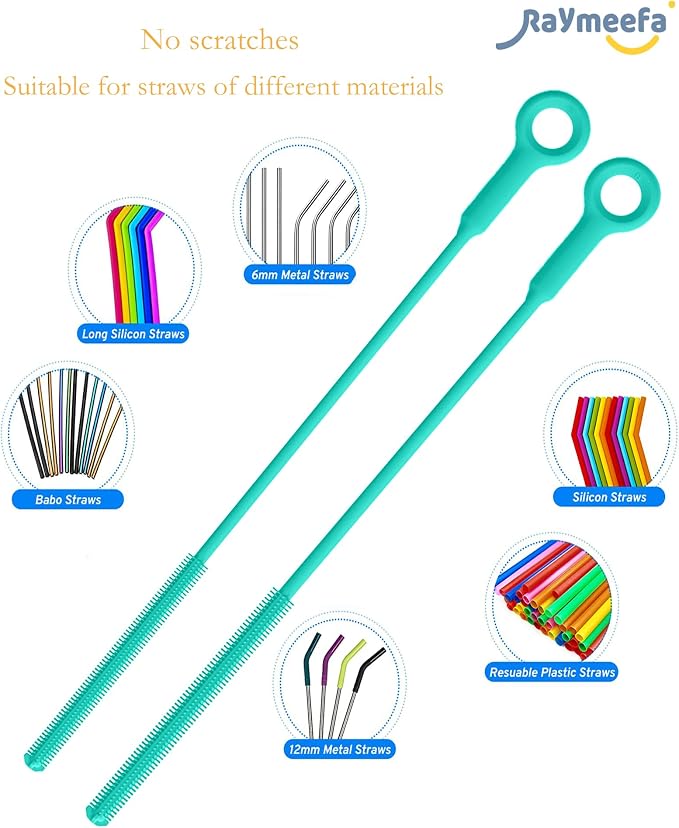 Extra Long Straw Cleaner Brush, Reusable and Soft Silicone Straw Cleaning Brush - Image 4