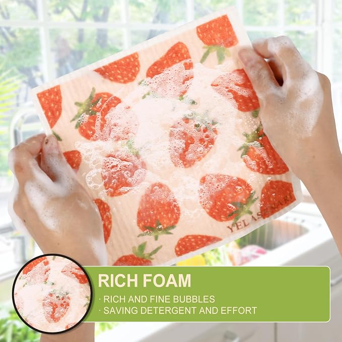 Swedish Dishcloths for Kitchen Reusable 6 Pack Kitchen Towels No Odor - Image 6