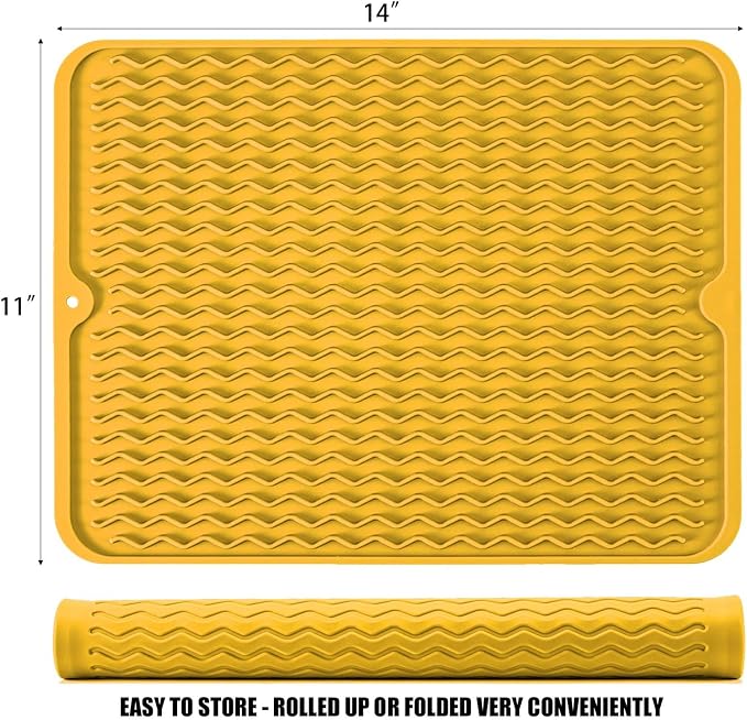Large 14" x 11" Silicone Dish Drying Mat - Image 2