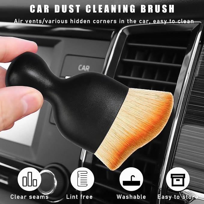 Car Interior Dust Brush, Soft Scratch Free Auto Detailing Brushes, Universal - Image 4