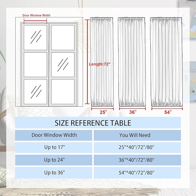 DWCN French Door Curtains – Rod Pocket Thermal Curtain - Image 6