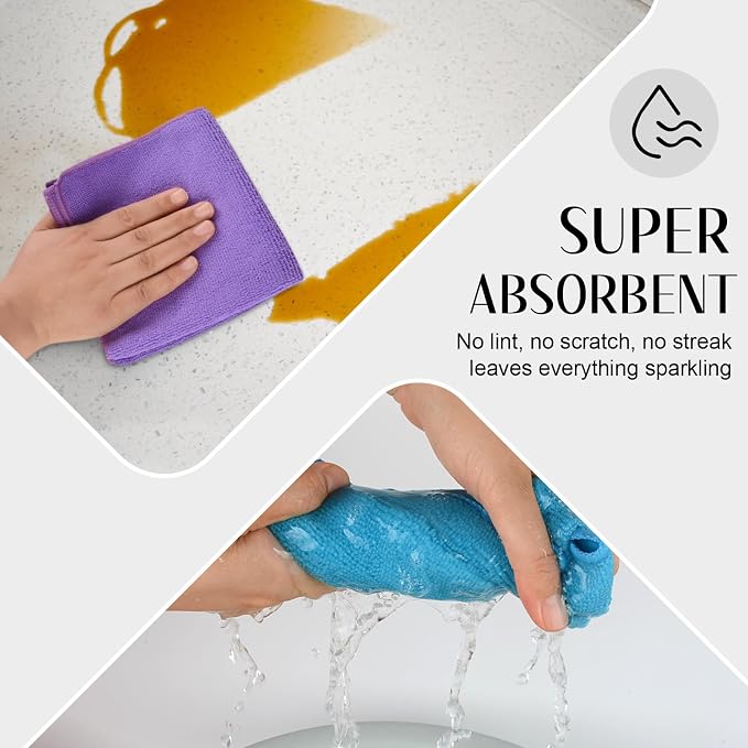 SINLAND Microfiber Rag Absorbent Cleaning Cloth Kitchen Dish Cloth Quick Dry - Image 4