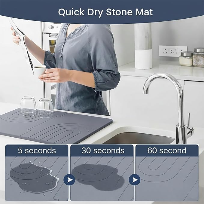 Stone Drying Mat for Kitchen Counter - Image 2