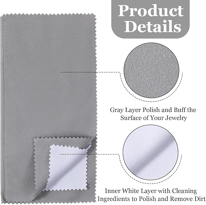 30 Pcs Silver Jewelry Polishing Cloths 6 x 8 inches Jewelry Cleaning Cloth - Image 3
