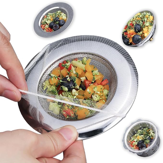 250 PCS Kitchen Disposable Mesh Sink Strainer Bag Fits Sink Strainer Elastic by Unknown