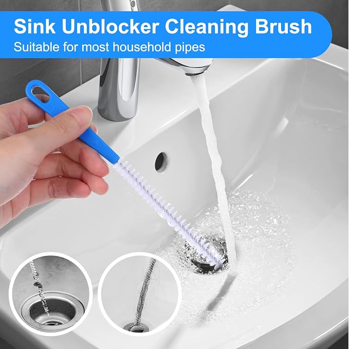 JIEYAO 2 Pack Flexible Drain Cleaning Tools, 23.6inch Bendable Long Drain Brush - Image 2