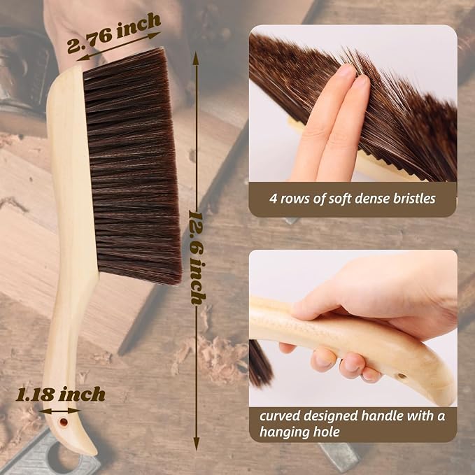 2 Pieces Woooden Hand Broom Dust Brush - Image 3