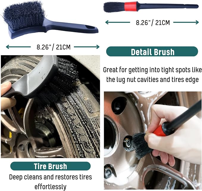 Professional 4 Pack Long Handle Wheel Brush Kit - Image 4