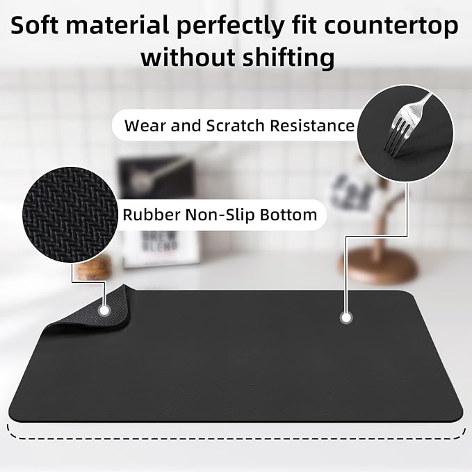 LOPNUR Kitchen Dish Drying Mat, Super Absorbent Dish Drying Pad, Diatomite - Image 4