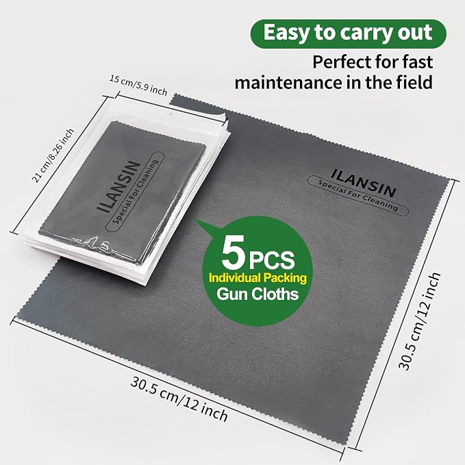 10/6Pack Technology Microfiber Black/Gray Gun Cleaning Cloth-Large Size-Lint - Image 2