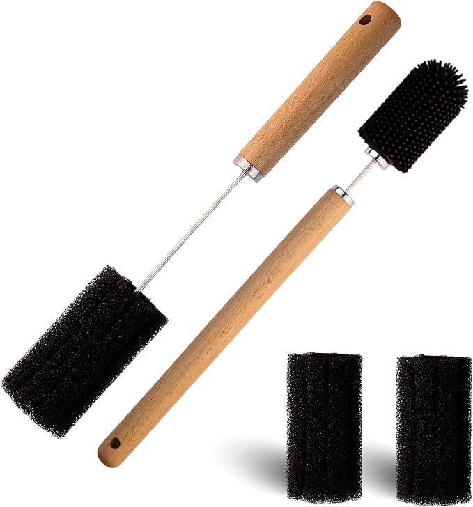 Baby Bottle Cleaner Brush Set Long Handle Silicone and Sponge Cleaning Brush by Mektler